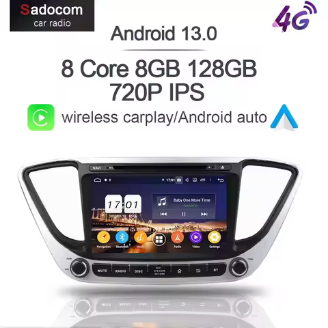 720P PX6 8" DSP IPS Android 13.0 8Core 8GB RAM Car DVD Player GPS Map RDS autoradio car radio hand-free For Hyundai Verna 2017
