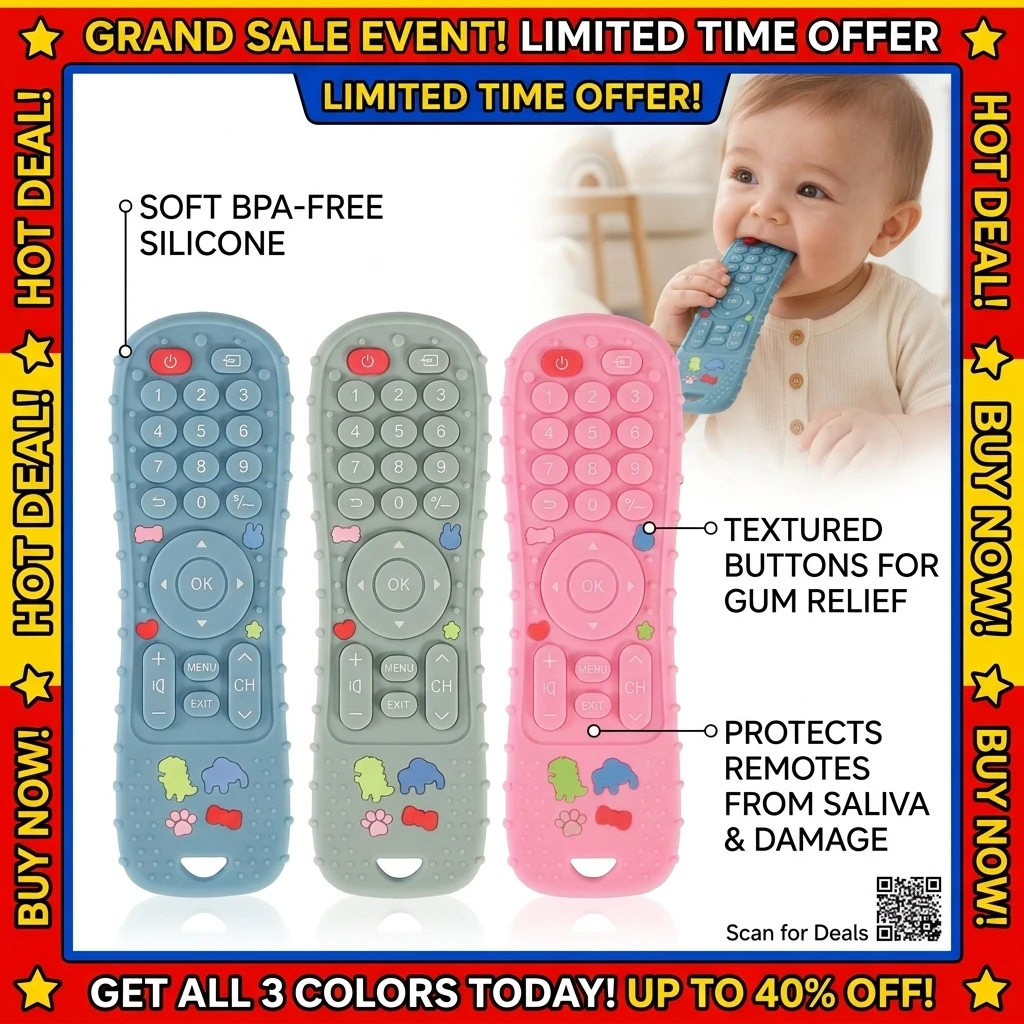 1PC Silicone Baby Toys TV Remote Control Shape Teether Toy BPA Free Silicone Teething Chewing Toy Sensory Baby Accessories