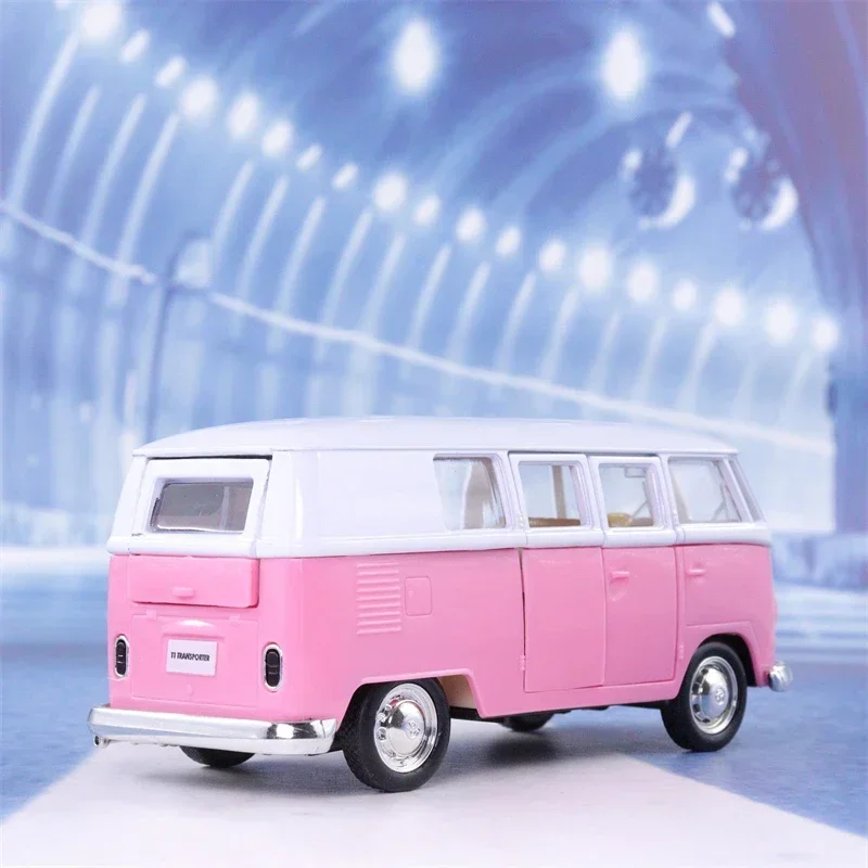 1:36 فولكس فاجن T1 حافلة سبيكة دييكاست سيارات لعبة نماذج المركبات المعدنية الكلاسيكية فولكس فاجن الحافلات التراجع لعب للأطفال