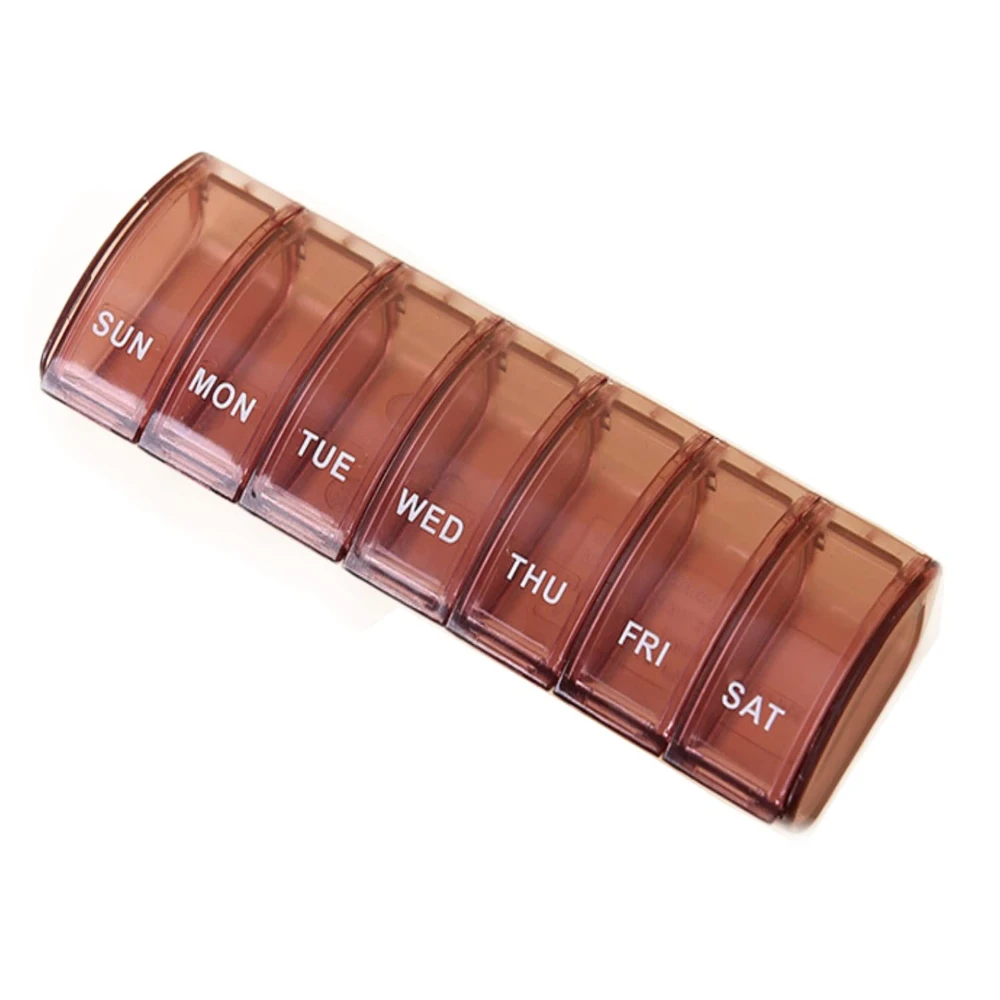 Weekly Medication Portable Dosset Storage Case Daily Travel BPA-Free Pill Box for Medicine Supplements Vitamins 7 Day One Time