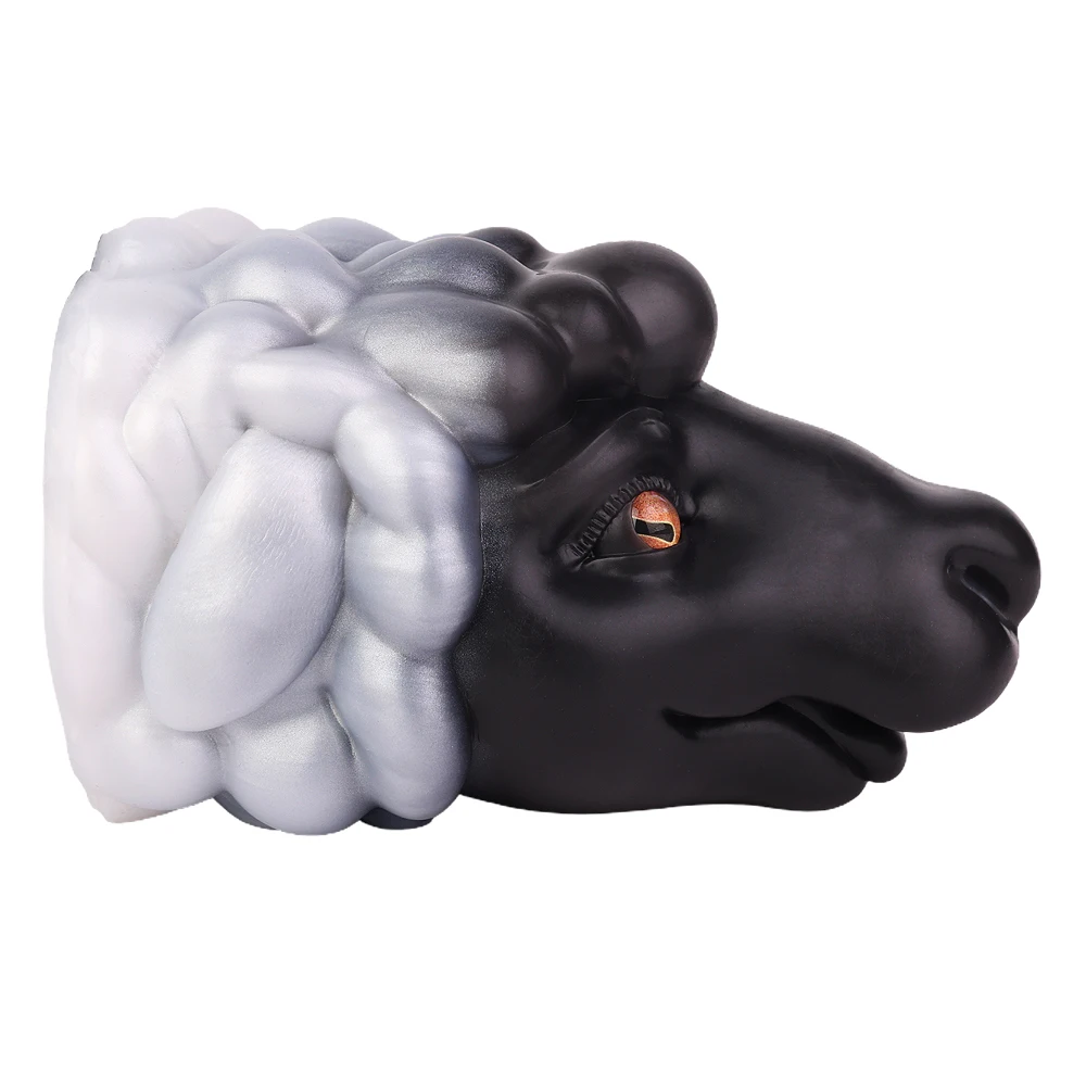 SHAZ رأس الأغنام الأسود لطيف الحيوان الاستمناء ذكر القضيب محفز المهبل الحقيقي جيب كس الضارب لعبة الجنس للرجال Bolwjob 18 + #4