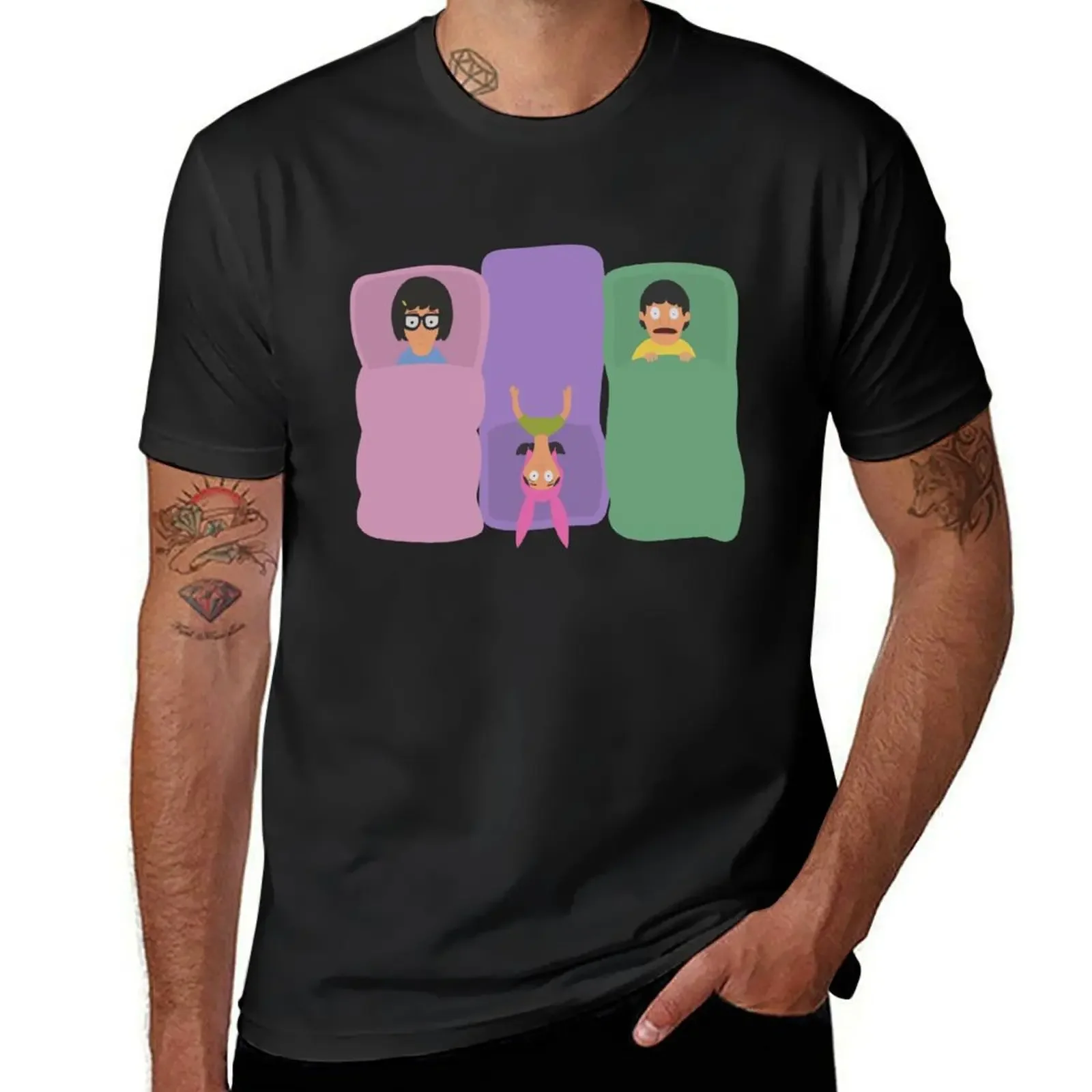 Belchers sleepover T-Shirt plus sizes graphics blue archive Aesthetic clothing T-shirts for men cotton