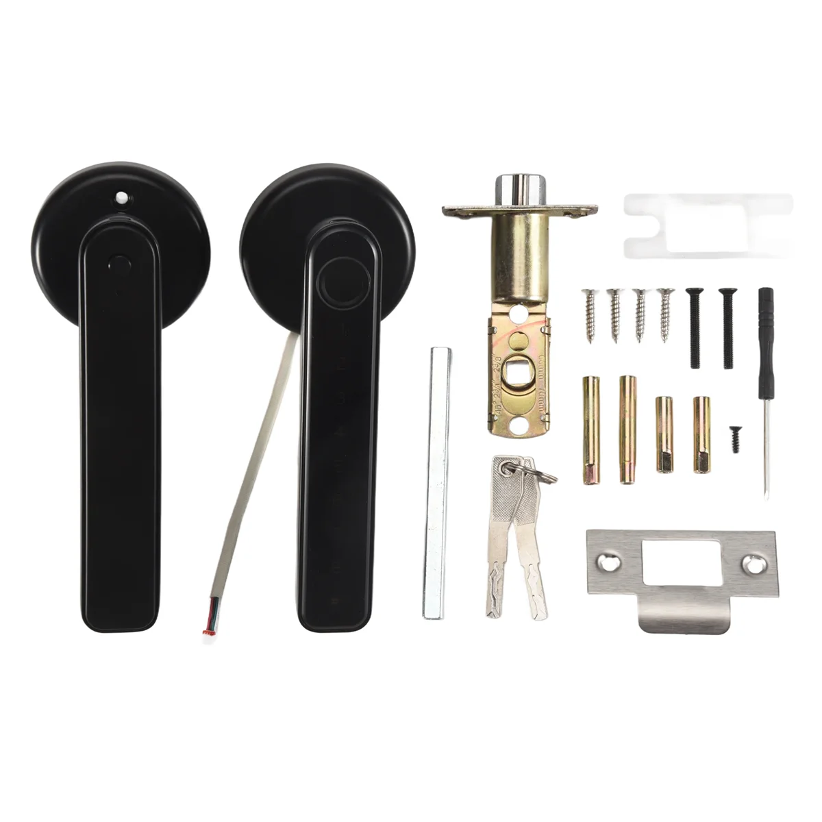 A89X Fingerprint Smart Door Lock Door Knob with Keypad Keyless Entry Door Lock with Handle for Home Hotel Office Apartment