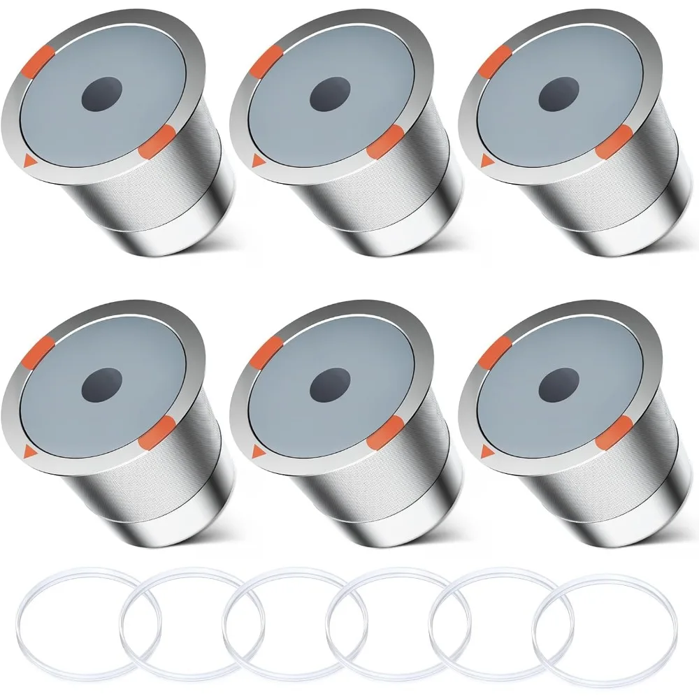

Universal Reusable Stainless Steel Coffee Filters, 6-Pack for Most Keurig Machines