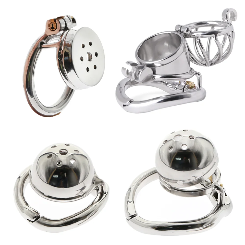 Jaula pequeña de Metal para pene, Dispositivo de Castidad de acero inoxidable, anillo uretral BDSM, juguete sexual erótico para hombres, Bondage,