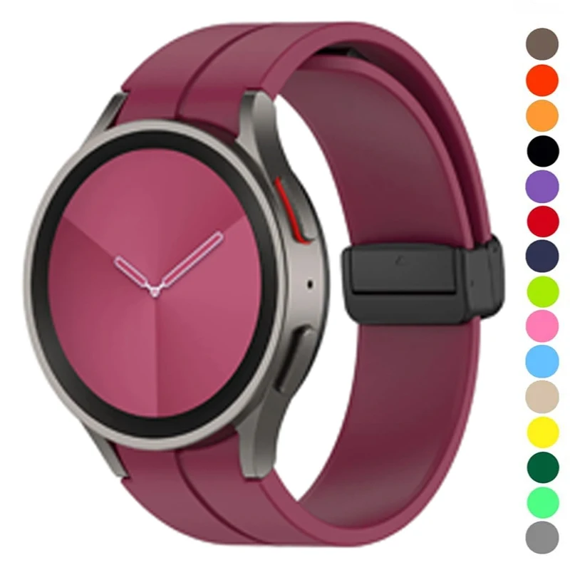 Silikonarmband für Samsung Galaxy Watch 7 6 5 4 40mm 44mm 5 Pro 45mm Magnetarmband Galaxy Watch 4 6 Classic 47mm 46mm Correa