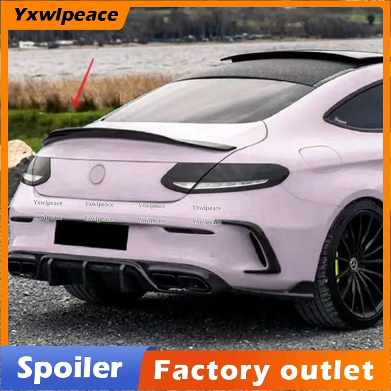 

PSM Style Real Carbon Fiber/ABS Rear Trunk Lip Spoiler For Mercedes Benz W205 Coupe C Class 2Doors 2015+ C63 AMG C200 C250 C350