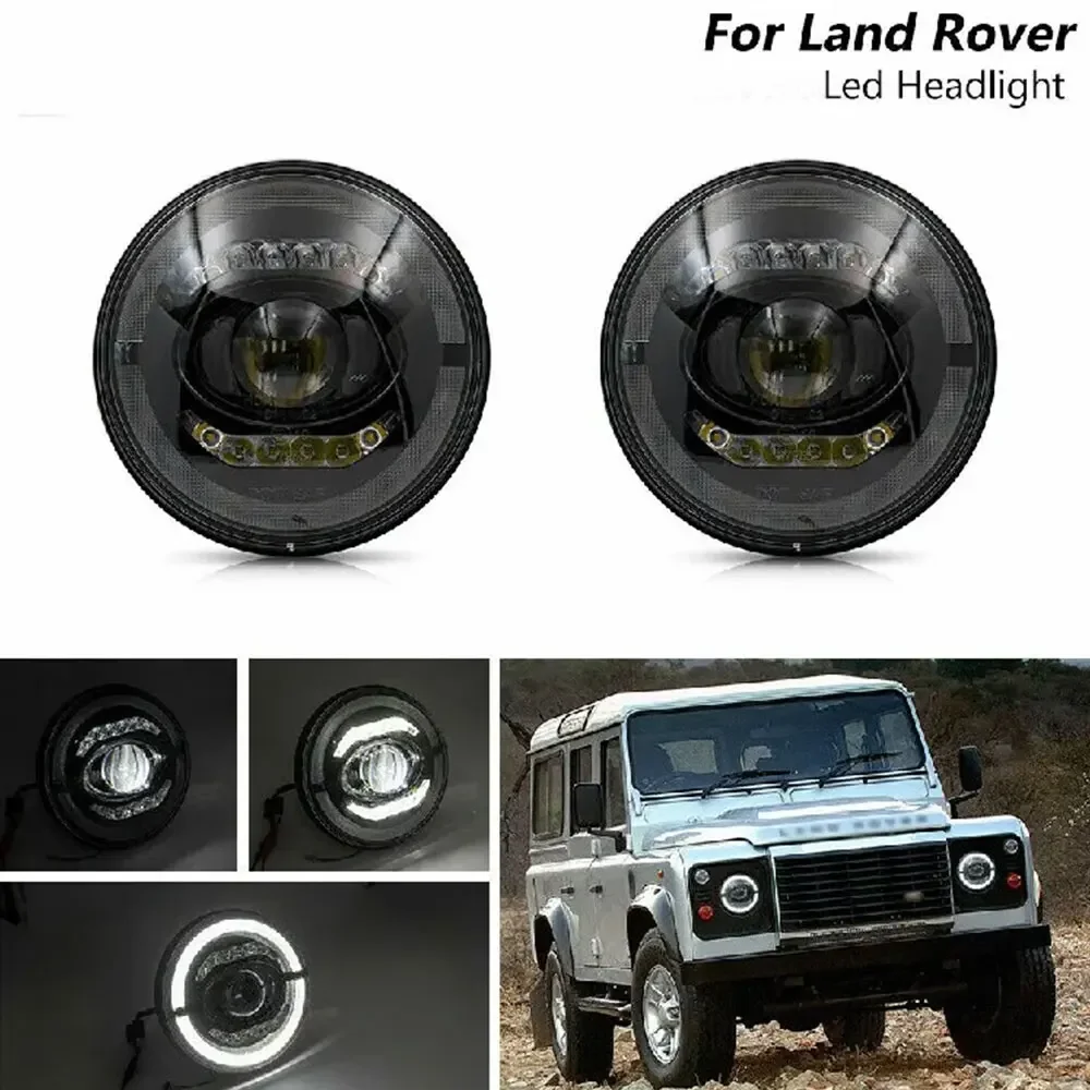 New 100% Bright Anti-glare 7 Inch Led Headlights Round Compatible with land rover defender  Jeep Wrangler JK JKU TJ LJ Chevy For