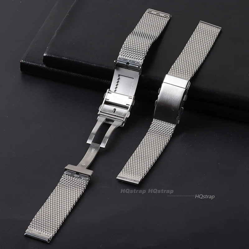 18mm 20mm 22mm Milanese Mesh Bracelet for Omega Band Adjustable Folding Buckle Men Luxury Business Stainless Steel Wristband