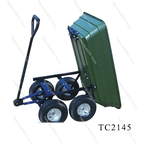 Agricultural Garden Dump Truck Green Load One Wheel Trolley Field Tool Dumper Hand Pulled Carrier TC2145 2024 Hot Sale