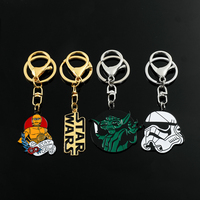 Star War Imperial Stormtrooper Keychains Yoda Anime Enamel Pendant Keyrings Robot C-3PO Metal Keyholder for Men Car Key Jewelry