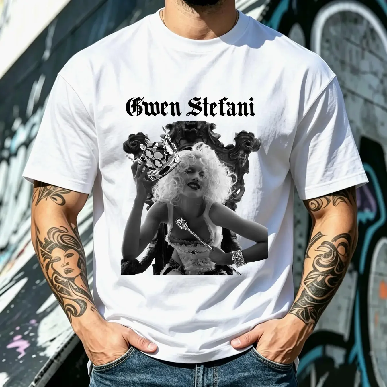 washed T Shirt Rare Gwen Stefani Singer For Fan Full Size long or short sleeves vintage Washed Breathable designer clothes