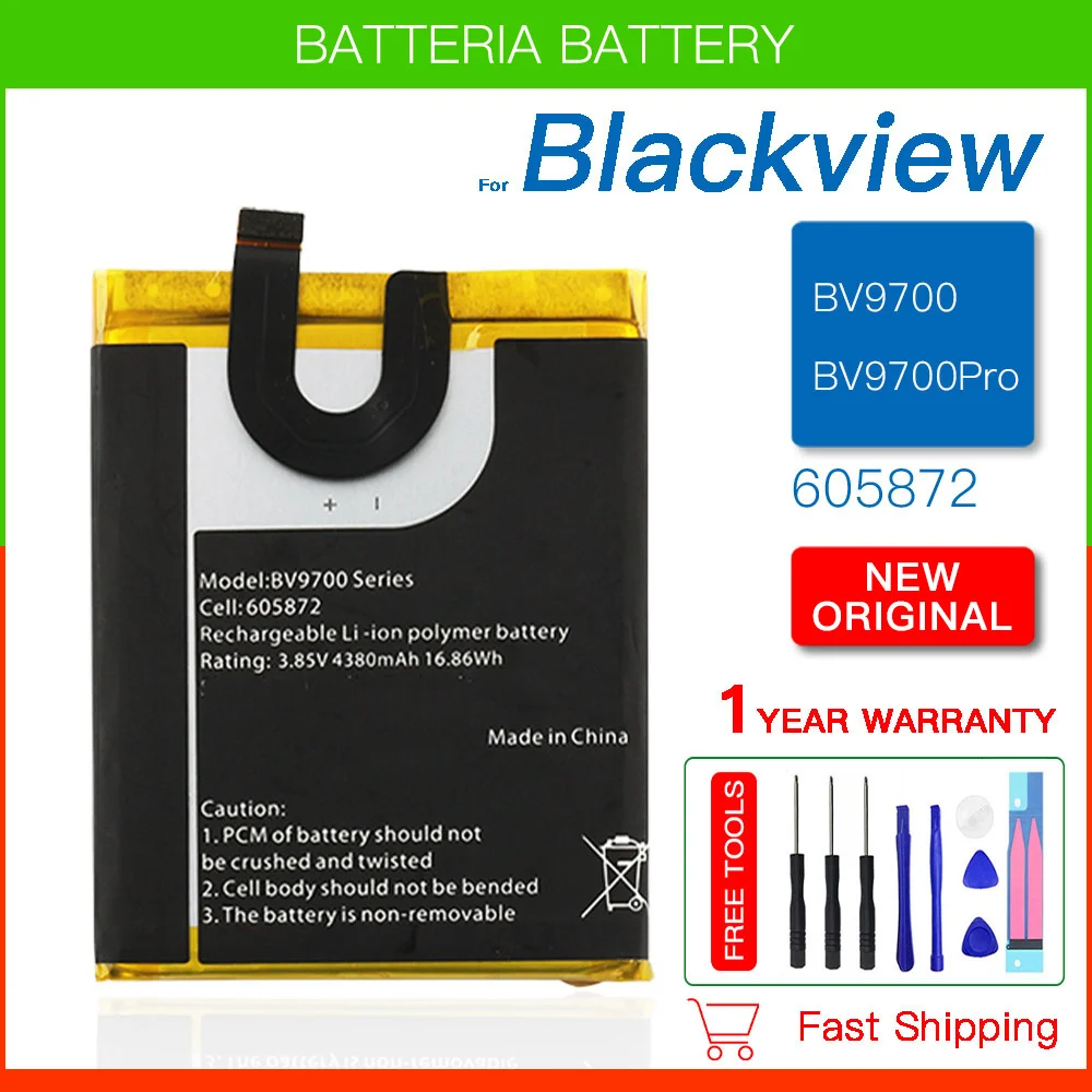 100% Original 4380mAh BV 9700 Battery For Blackview BV9700 PRO Series 605872 Genuine Replacement Battery Batteries Bateria+Gift