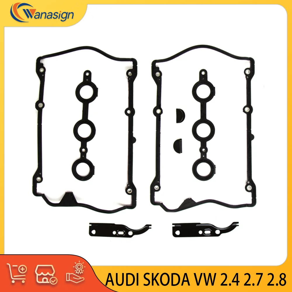 Valve cover gasket set For AUDI SKODA Volkswagen A4 A6 A8 S4 SUPERB PASSAT 2.4L 2.7L 2.8L V6 quattro 2.4 2.7 2.8 L T  1995-2012