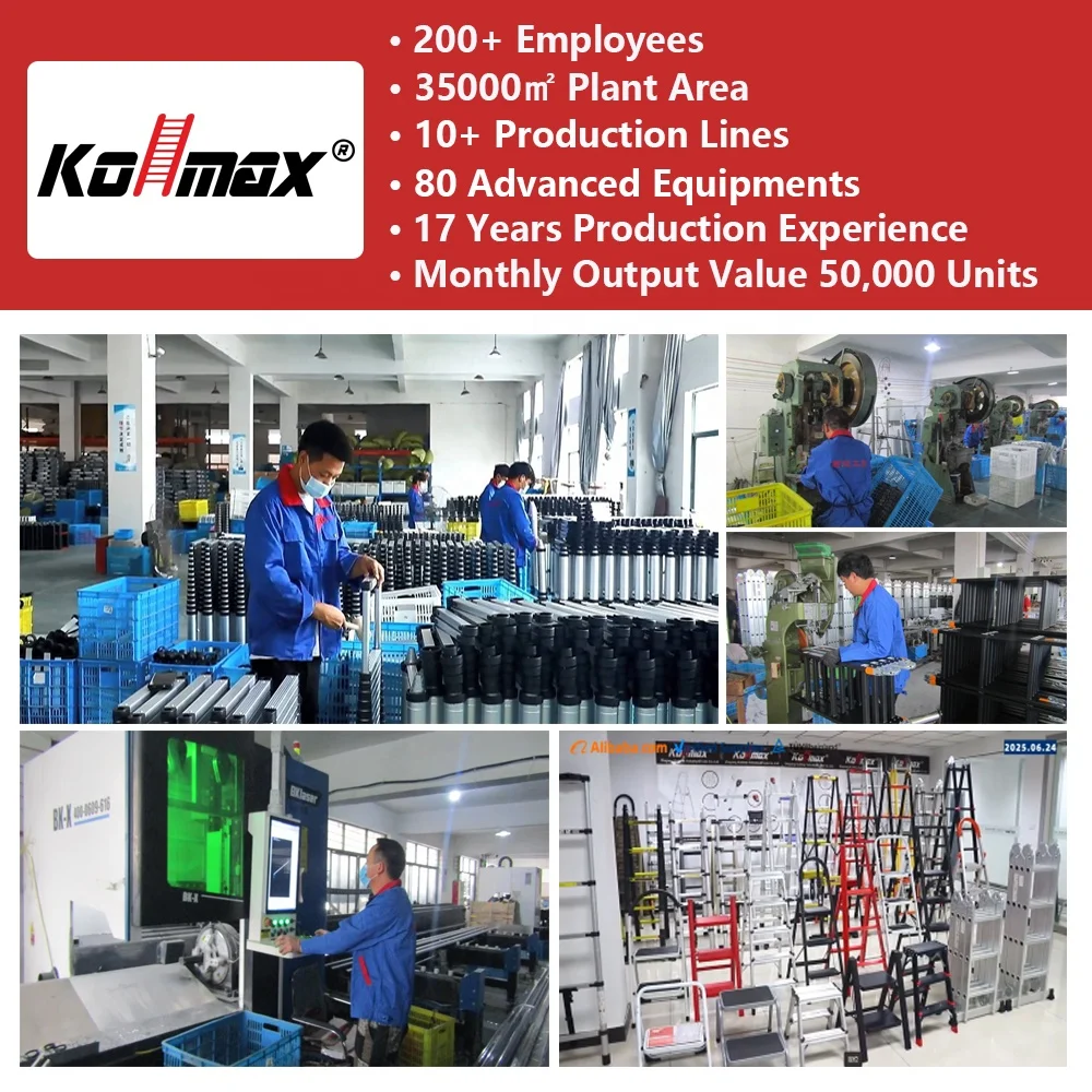 Tangga Lipat Aluminium EN131 Custom, Tangga Lipat Dua Tingkat, Tangga Teleskopik Aluminium