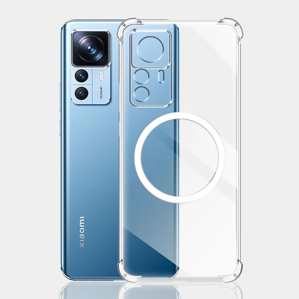 For Xiaomi 12T Pro Case With Wireless Magnetic Ring Sticker Soft Silicone Phone Case For Xiaomi 12 Lite Shockproof Clear Cover
