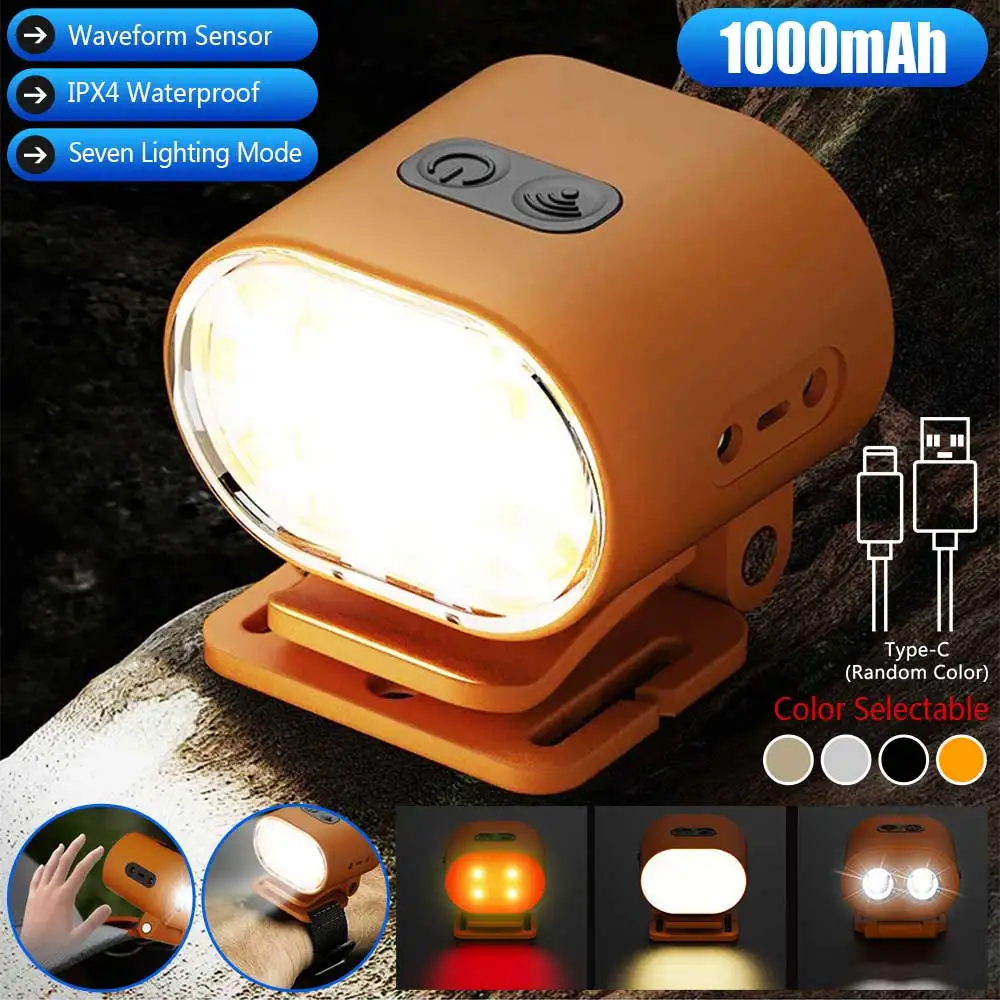 Mini Headlamp Hat Clip Light USB Rechargeable Helmet Headlight Portable LED Sensor Headlight Torch Waterproof Work Light Camping