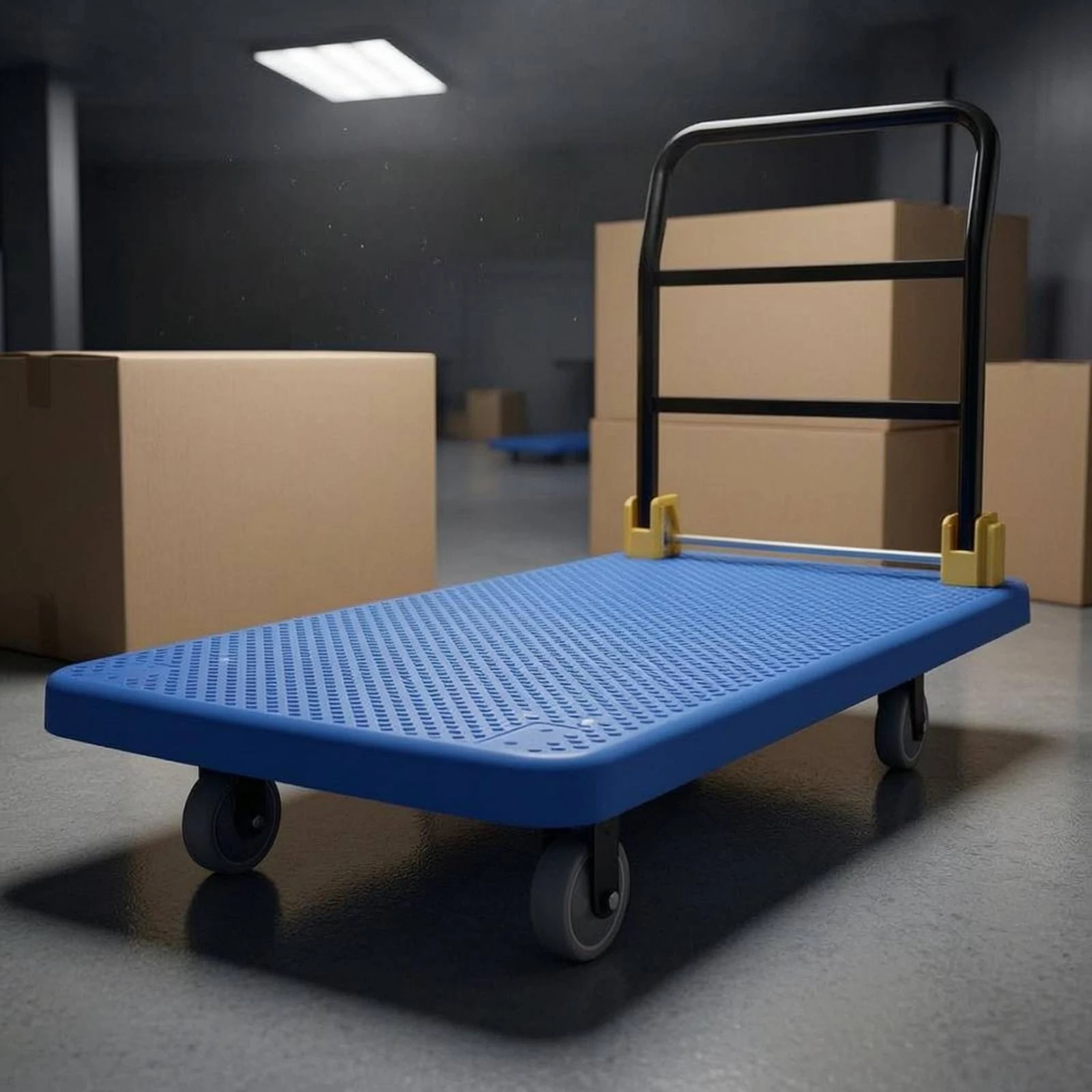 Perforated Platform Trolley PE Board Foldable Flatbed Trolley Flat Bed Cart High Capacity Folding Platform Truck Reinforced view 2