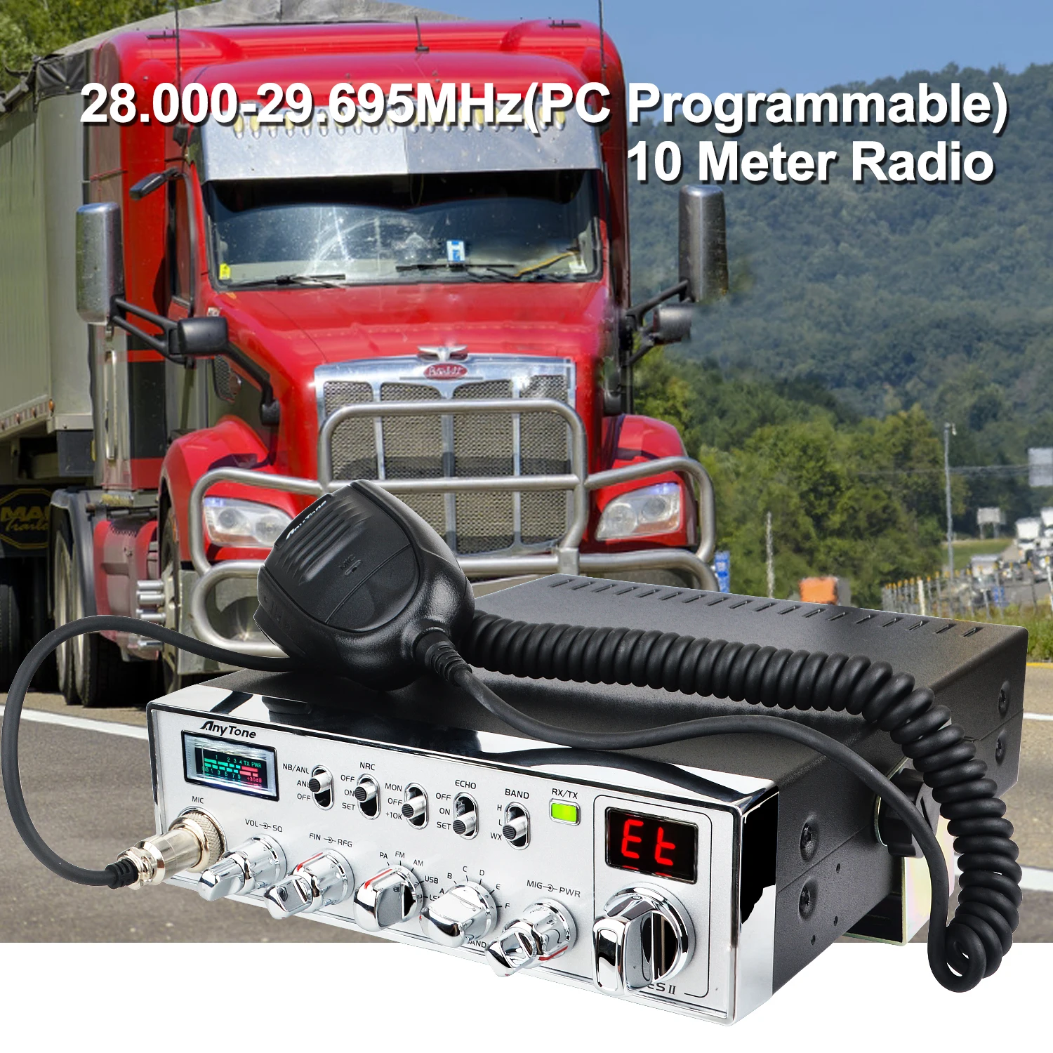 Anytone ARESII 28.000-29.695MHz 40W FM AM SSB 10 Meter Mobile Radio ARES II 40W VOX Noise Reduction with Weather Alert Channels