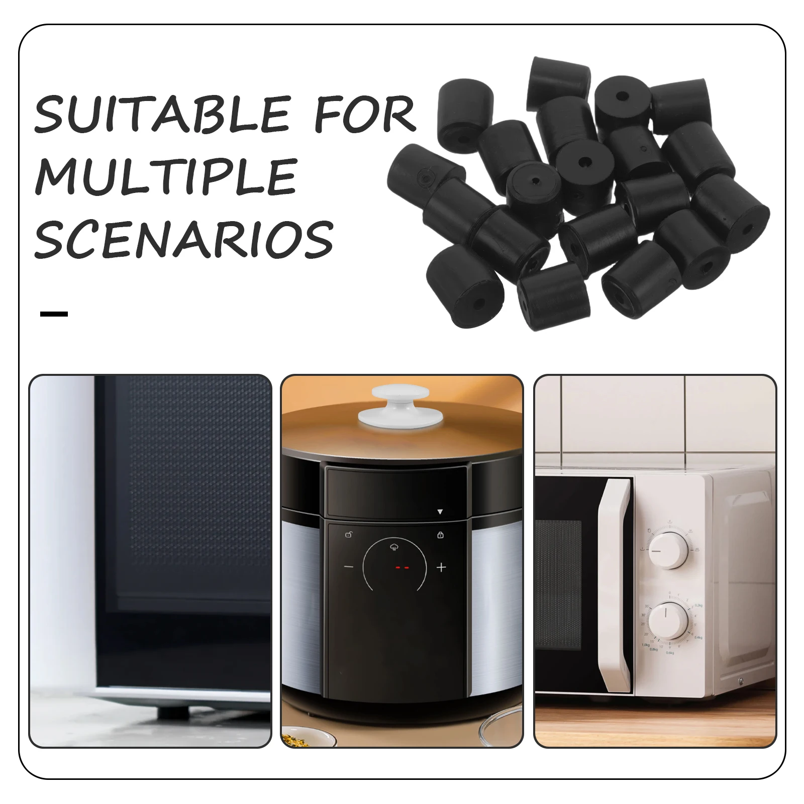 

6pcs Rubber Feet Pads Rice Protectors Anti-Slip Heat Resistant Surface Protection Replacement Appliance Stabilizer