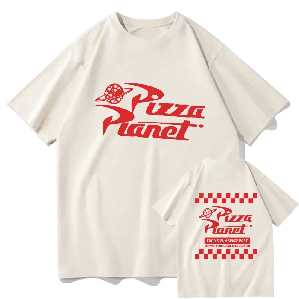 2024 letnie T-shirty z pizzą Planet mężczyźni i kobiety bluza z grafiką Vintage bawełniana koszulka oversize Hip Hop klasyczne ubrania