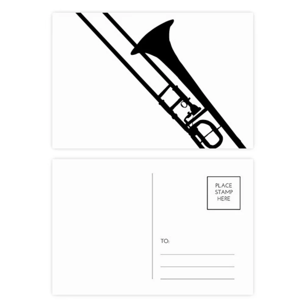 Tromb instrumento de música clásica patrón postal set cumpleaños correo gracias tarjeta de felicitación