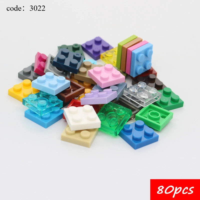 

80PCS MOC 3022 2x2 Plate Building Blocks Kit High-Tech Board Light Panel Bricks Particle Idea Toys Children Birthday Kid Gifts