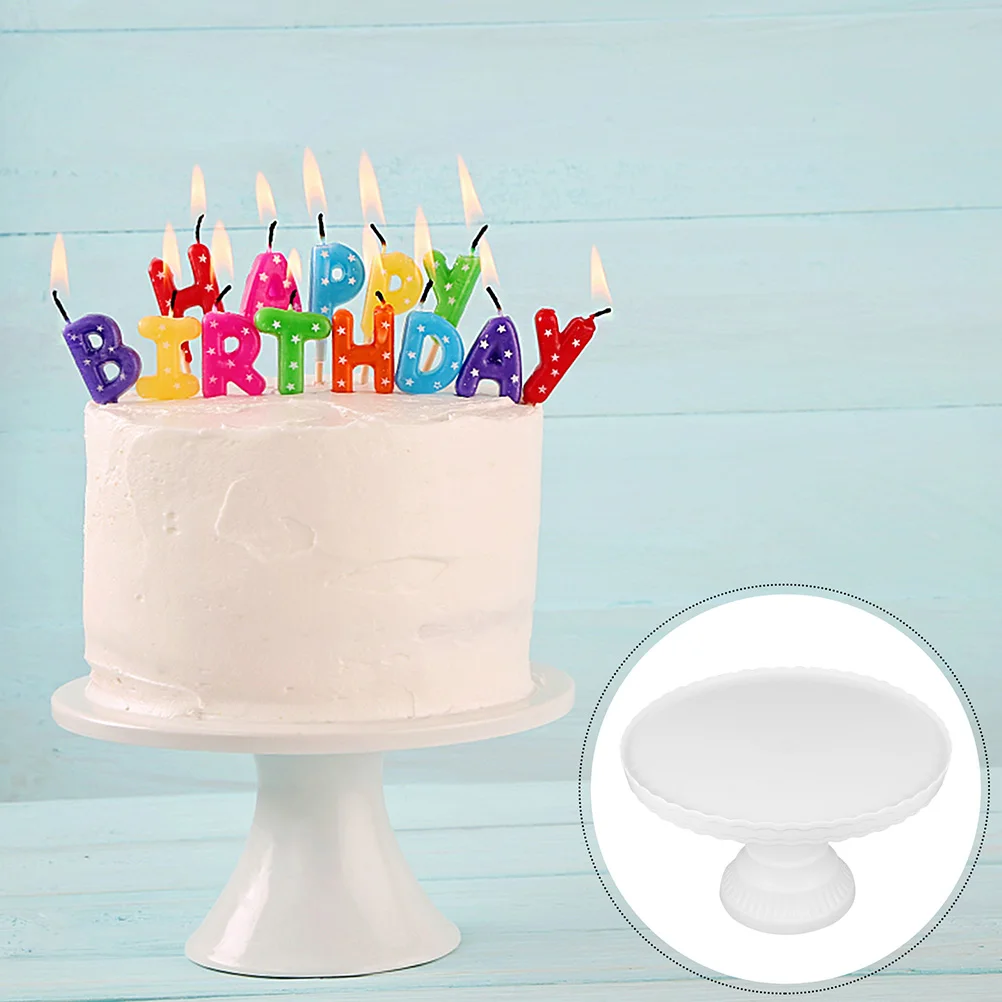 

2Pcs Cake Decoration Tray St White Dessert Display Wedding EcoFriendly Safe Modern Elegant Birthday Baptism Bridal