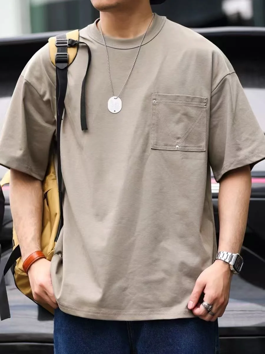 American Style Loose Fit Ice Sensation Short Sleeve Crew Neck T-Shirt Casual Comfortable Breathable Polyester for Men