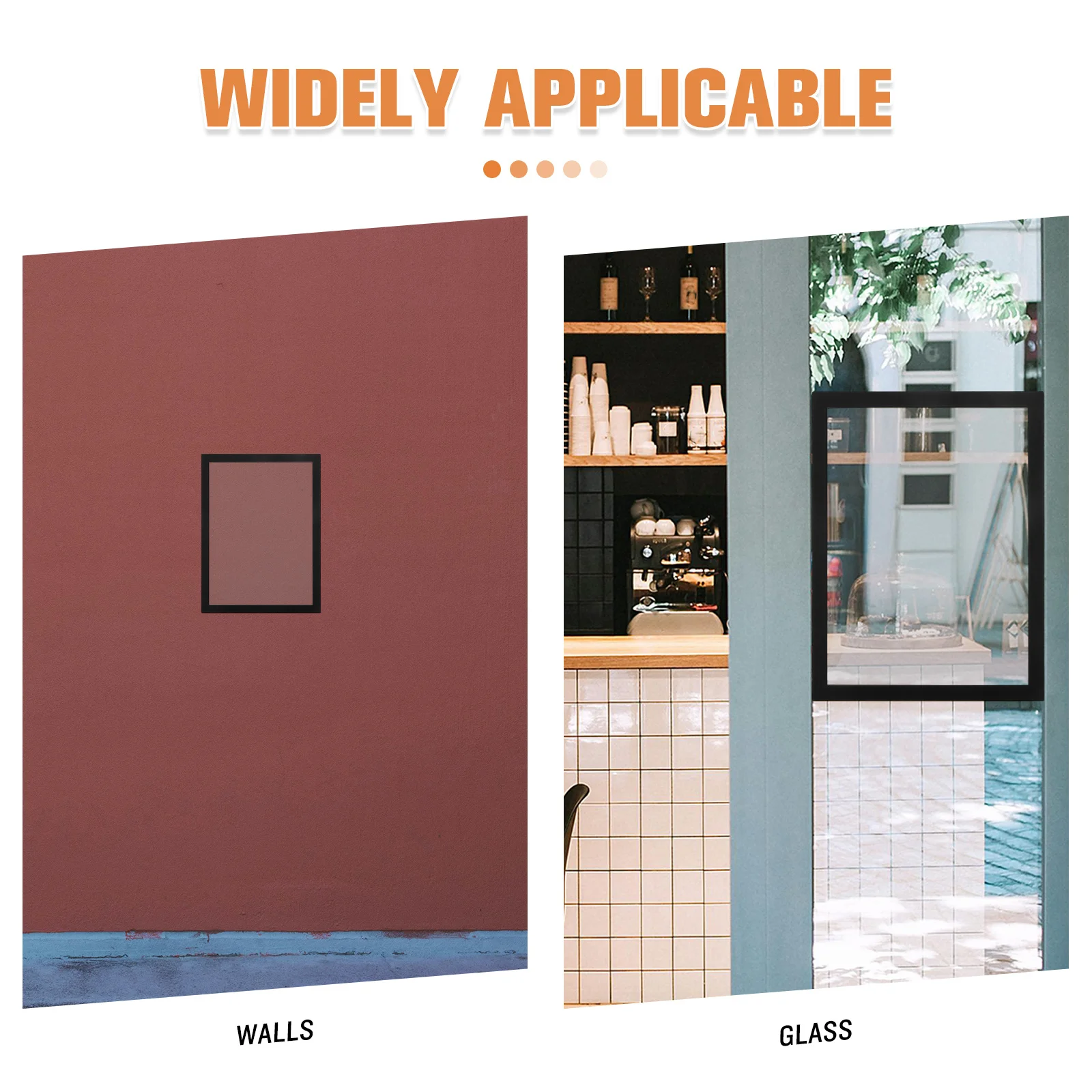 Bingkai Display A4 Dua Sisi Magnetik Transparan untuk Tempat Sertifikat di Dinding, Kaca, Jendela, Kantor, Ritel, Rumah, dan Iklan