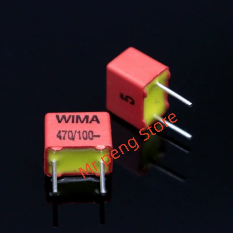 

10pcs New original 100V 470PF 471 RED FKP2 5MM Film Capacitor for Hi-Fi Audio Capacitors 100V 471 470pF 5% 100V470PF