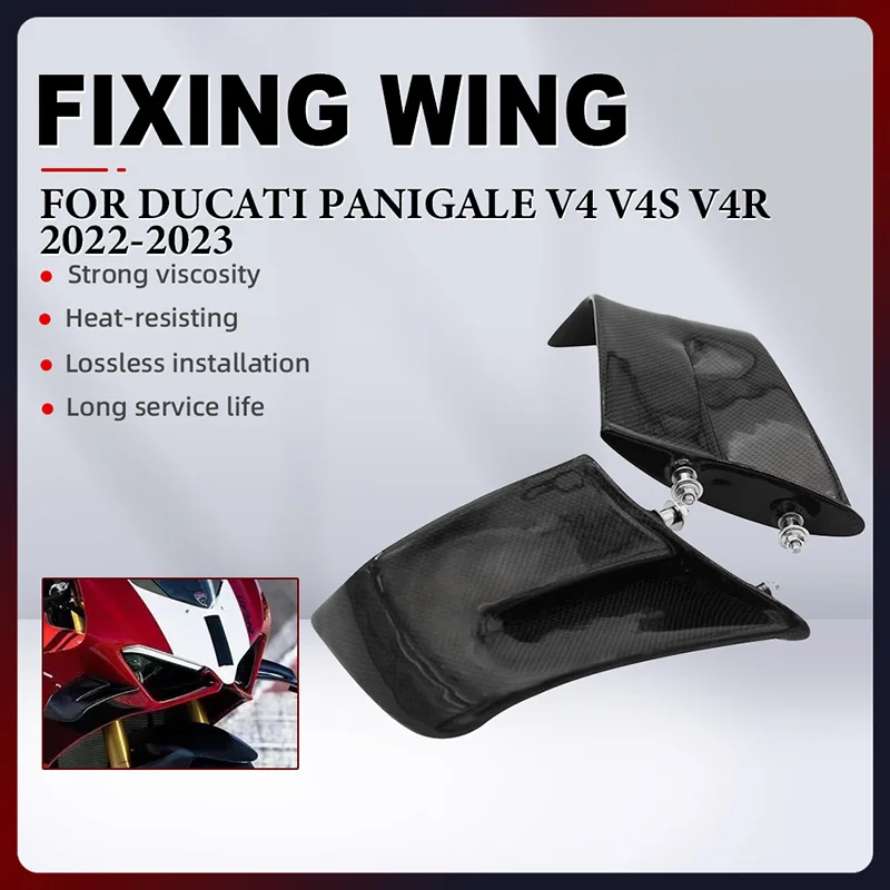 

100% Carbon Fiber Motorcycle Fixed Wing Spoiler For DUCATI PANIGALE V4 V4S V4R 2022-2023 ABS Plastic Aerodynamic Side Winglet