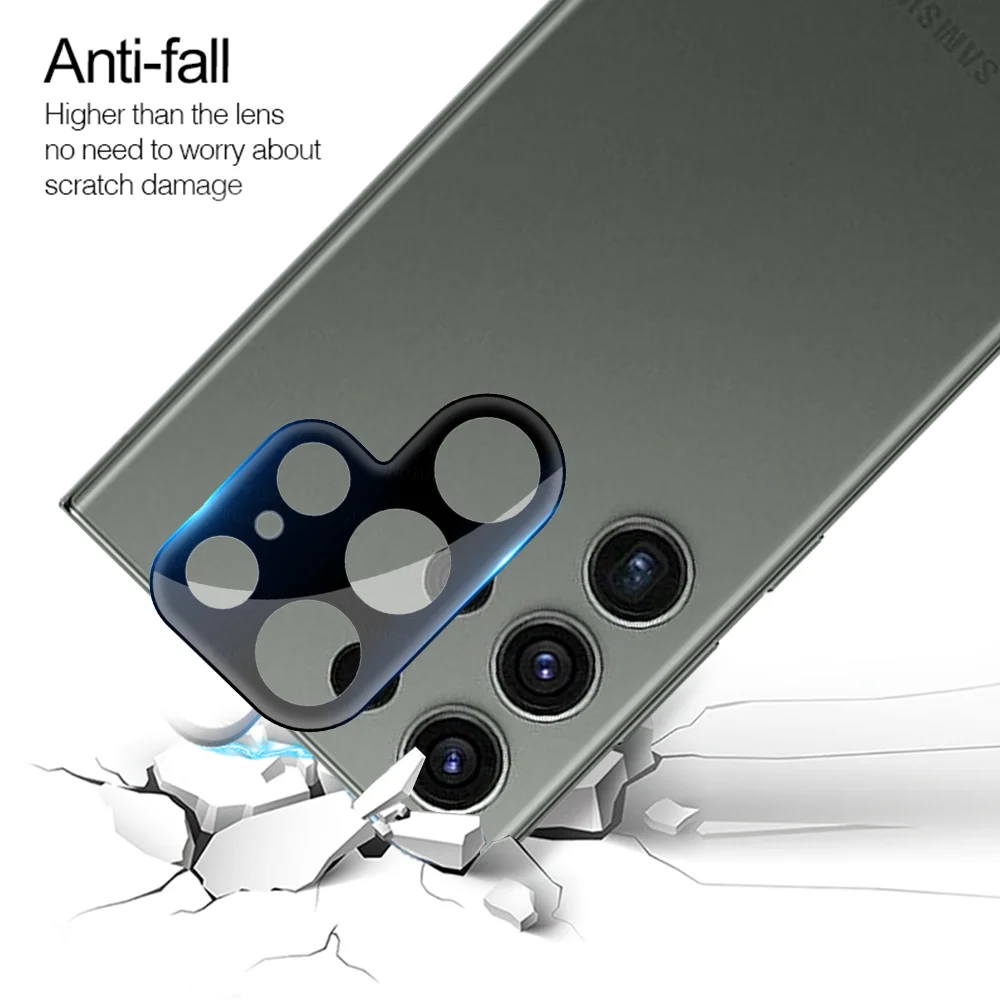 Protector de pantalla de cámara 9H para Samsung Galaxy S24 + S24 Ultra S23 + S23 Ultra S22Ultra 5G, funda de lente trasera, cubierta de vidrio templado