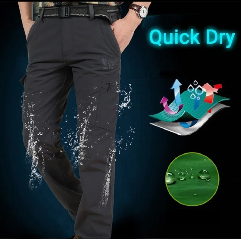 Army Military Tactical Cargo Pants Men Waterproof Quick Dry Breathable Lightweight Long Trousers Male Casual Slim Thin Trousers