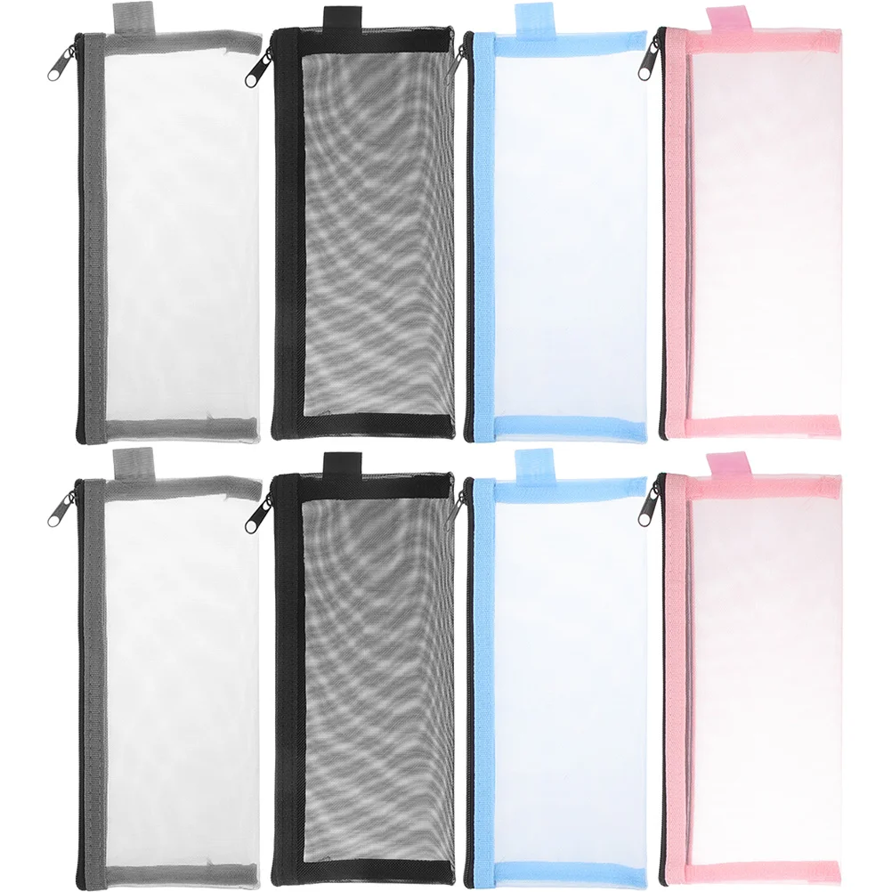 

8Pcs Large Pencil Storage Bag Reusable Waterproof Pen Organizer with Smooth Zipper Convenient Carry for School Travel Art