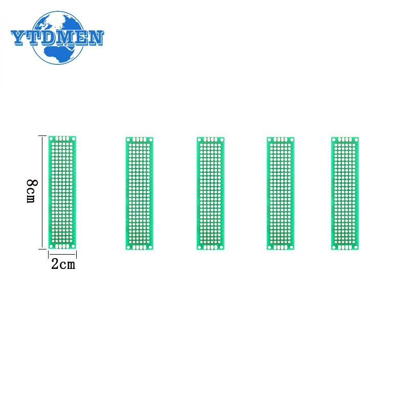 1/5/10PCS Soldering Board 2*8cm Diy Universal Printed Circuit Boards Green Double Sided PCB Board 2x8cm Breadboard