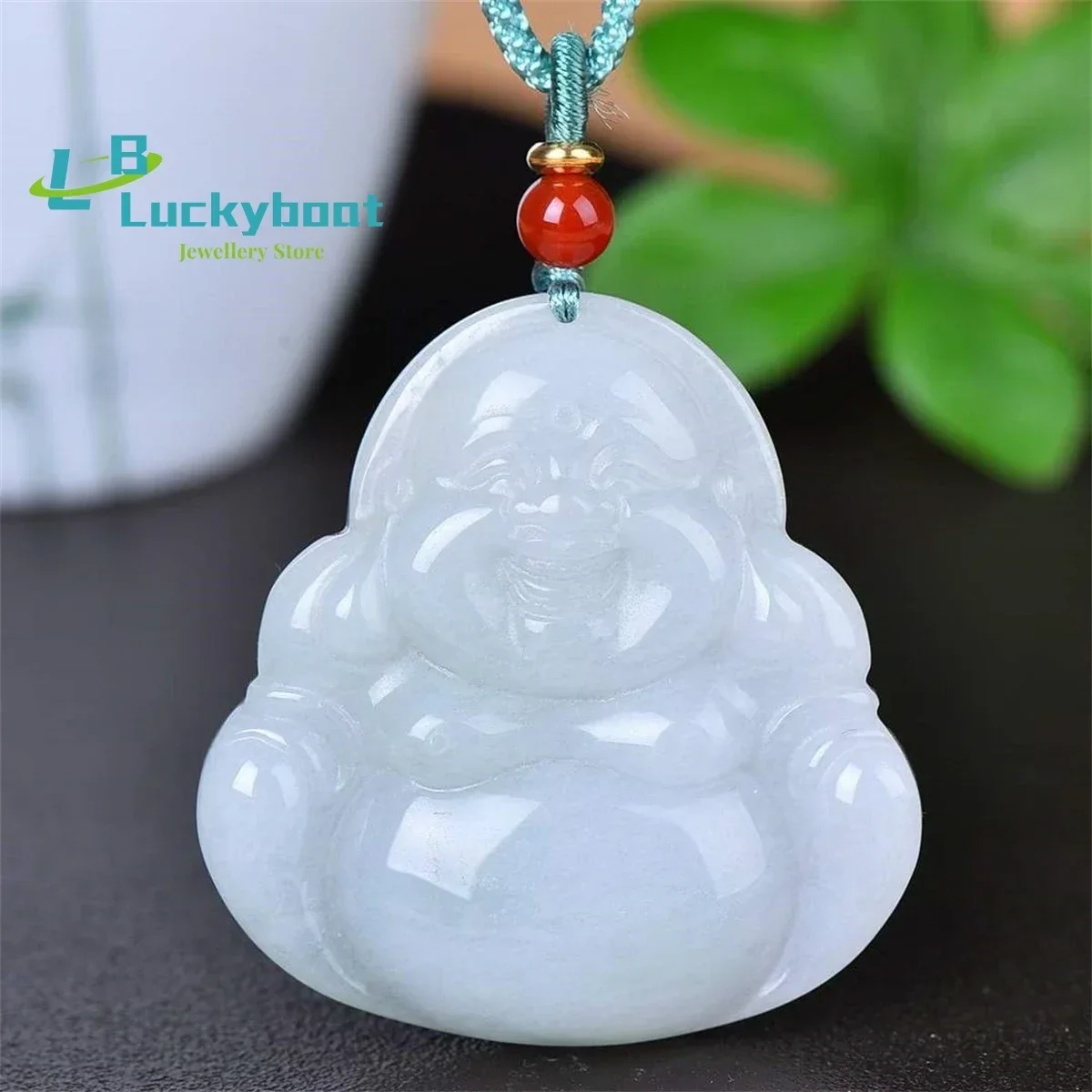 Natural Tianshan Cui Maitreya Buddha Gong Pendant is Simple Personalized Fashionable Exquisite and Versatile for Men and Women