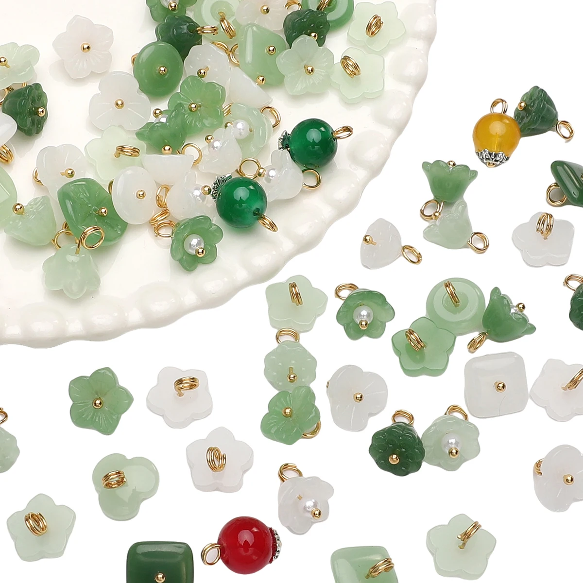 5 Stück Glas imitation Jade Perlen Knöpfe für Handarbeit Kleidung Knopf Retro Kleidung Dekor DIY Handwerk liefert Näh zubehör