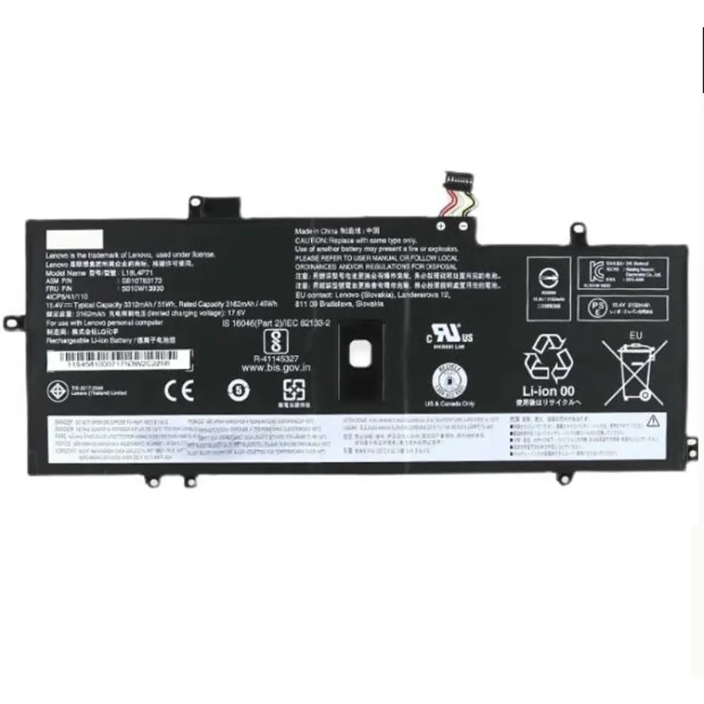 15.36V 51WH Original Laptop Battery L18M4P72 For Lenovo X1 Carbon 2019 2020 year L18C4P71 L18M4P72 L18L4P71