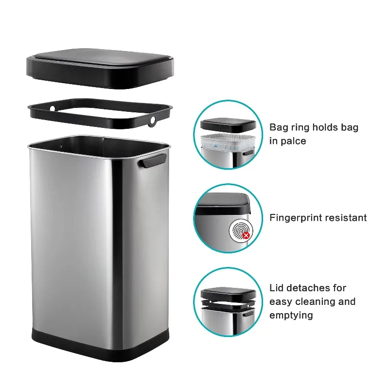 Smart Trash Can Large Capacity Automatic Garbage Intelligent Sensor Dustbin Electric Trash Bin for Kitchen Bathroom Living Room