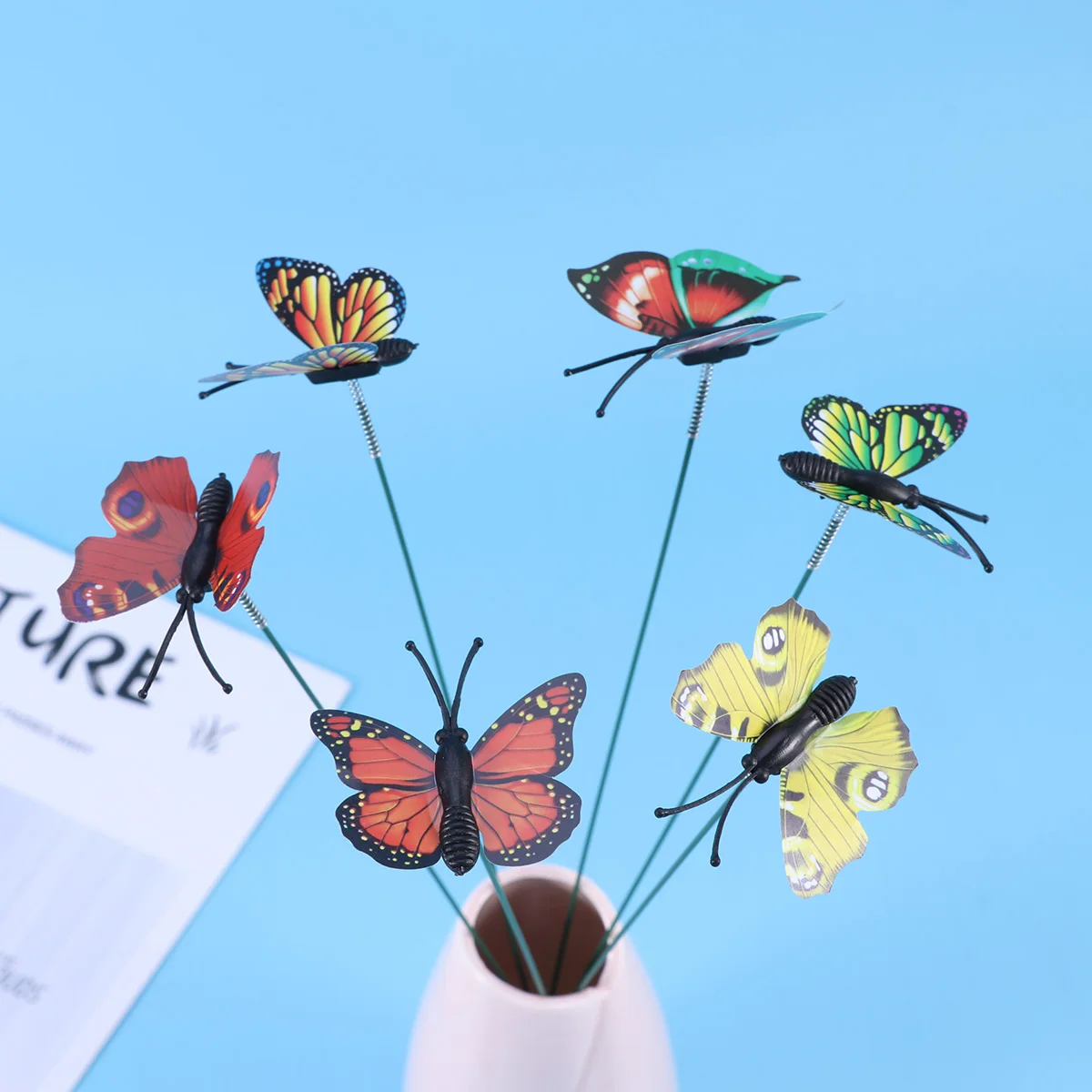 

50Pcs EcoFriendly Artificial Butterflies For Home Store Garden Decoration With Multiple Accessories 4Cm