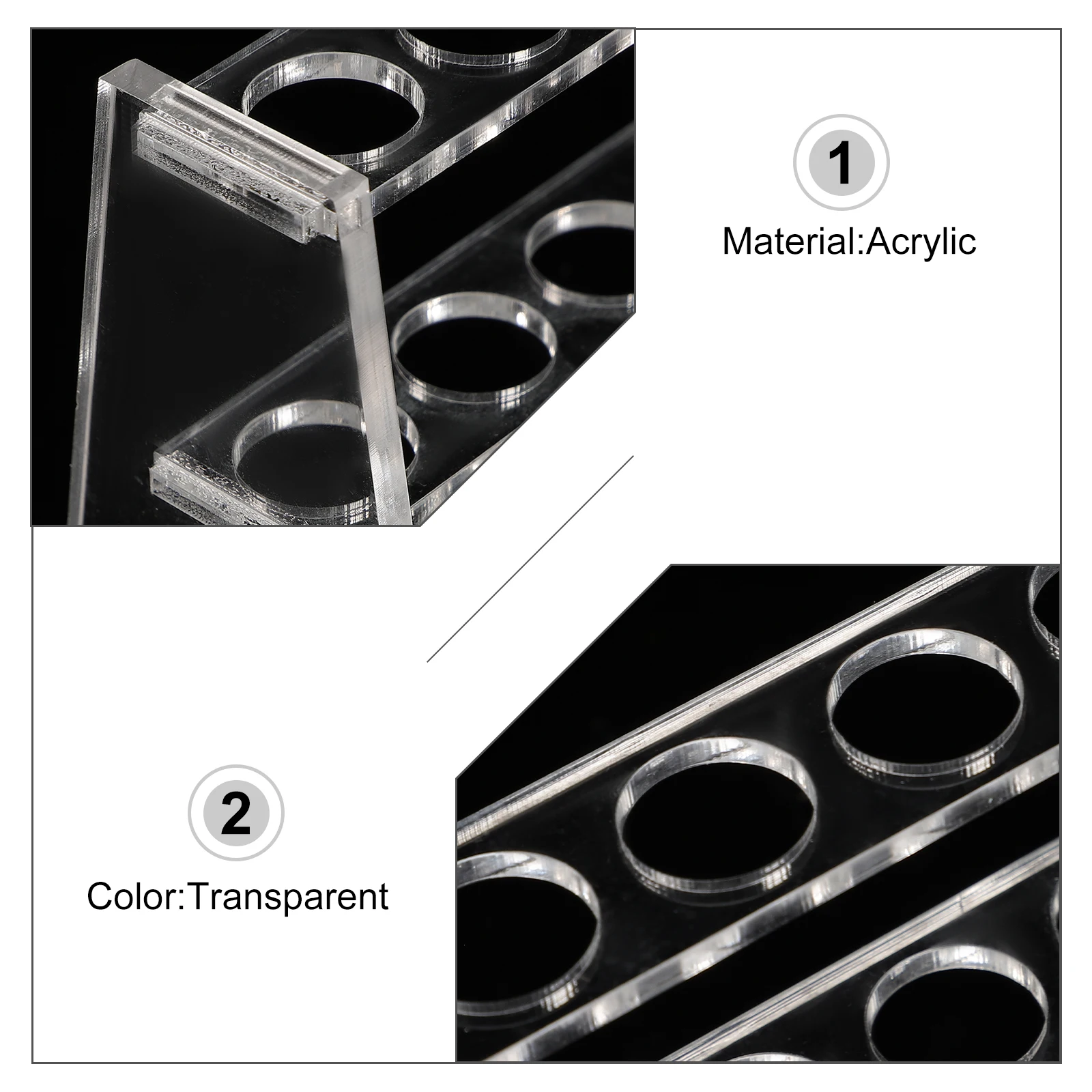 

2pcs Test Tube Rack Transparent 2-Layer Tube Holder Clear Stand for Lab Experiment Storage Organizer