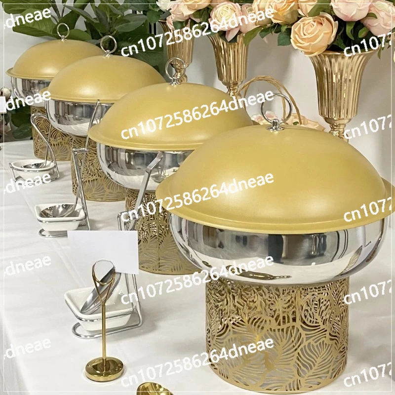 Hot Pot Buffet Set Food Heater Set 4.5LBlack Hot Pot Hotel New Design Quality Luxury Fancy Food Heater Server