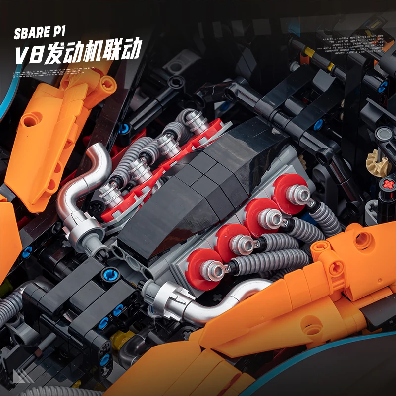 3862 قطعة سيارة رياضية SABER P1 مجموعة مكعبات البناء للبالغين MOC مجموعة أدوات السيارة لعب الاطفال هدايا عيد الميلاد