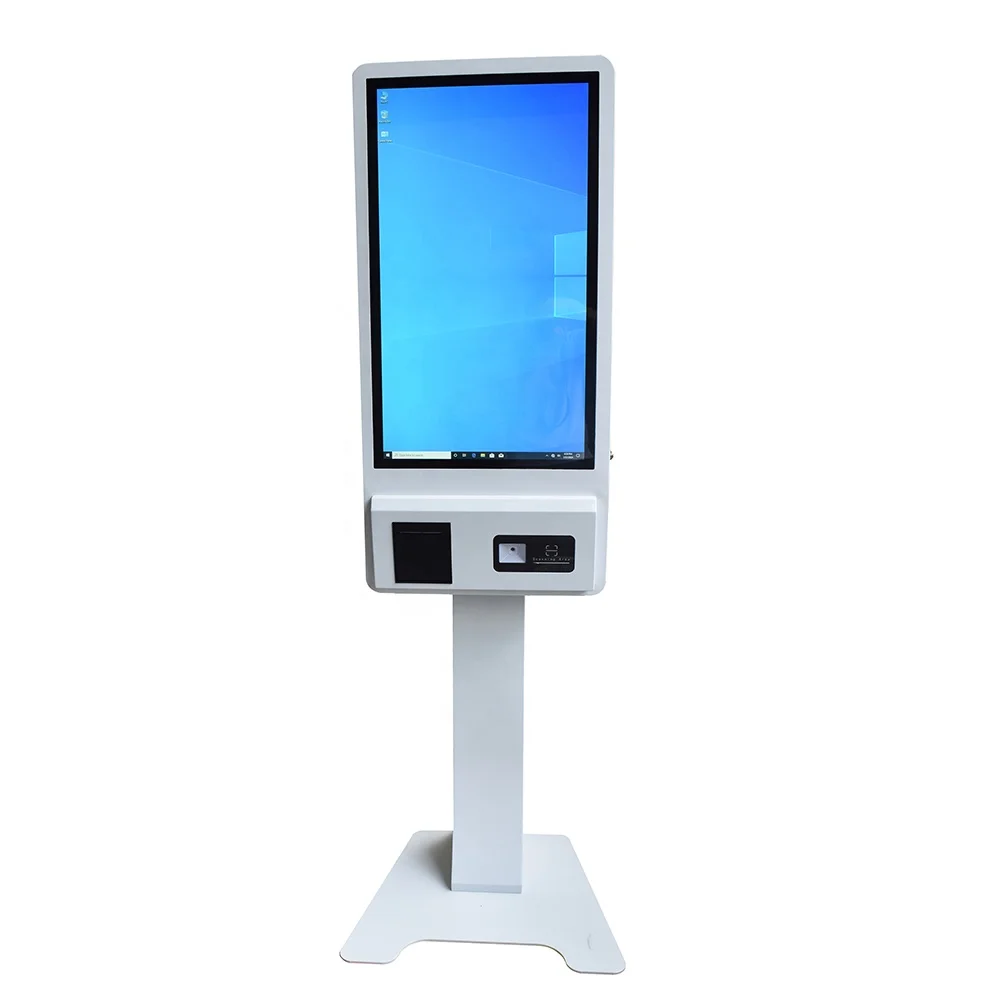 Unique design 32 inch touch screen display Two locker All in One PC Self Payment Kiosks with printer scanner