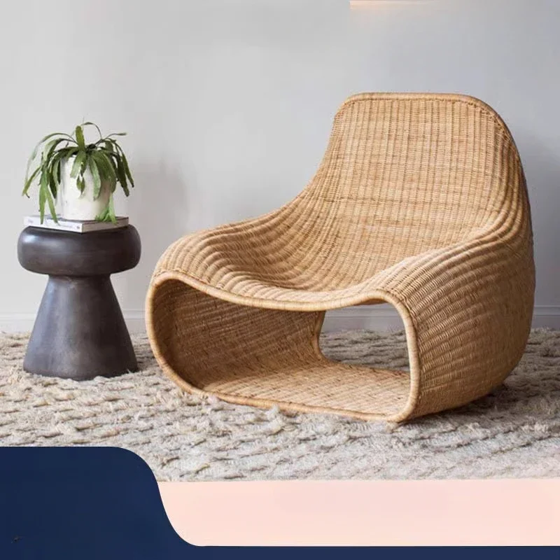 

【2026】Outdoor rattan sofa courtyard balcony garden rattan table and chairs casual nest coffee table recliner three-piece