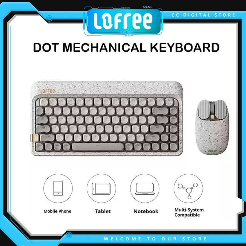 Lofree 3600DPI Wireless Bluetooth Mechanical Keyboard and Mouse Set Hot-swappable Fast Charging Ultra-long Battery Life Keyboard