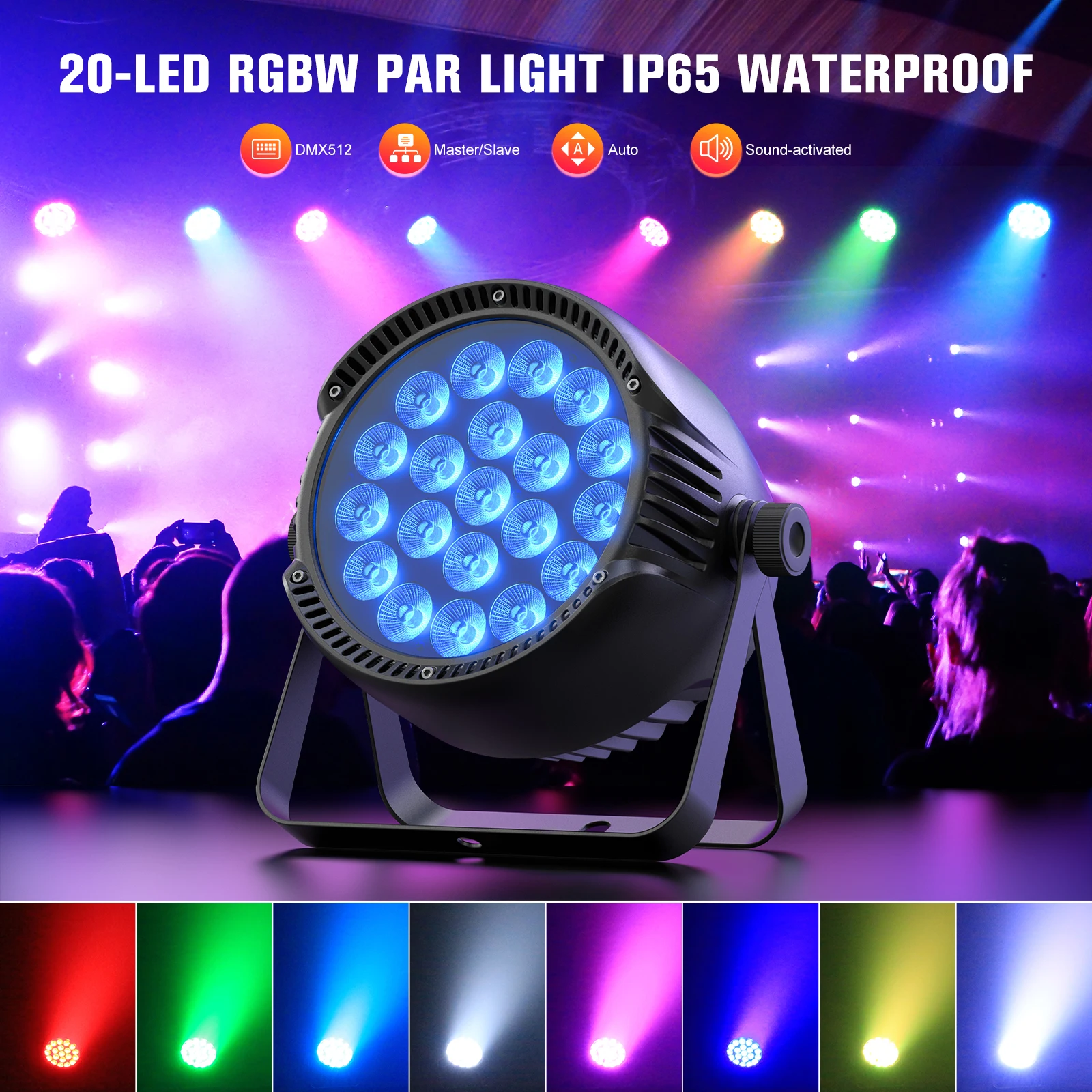 U'King RGBW 20X10W LED أضواء الاسمية IP65 مقاوم للماء في الهواء الطلق ضوء المرحلة DMX حفلة ستروب غسل مصباح دي جي لشريط الزفاف نادي ديسكو