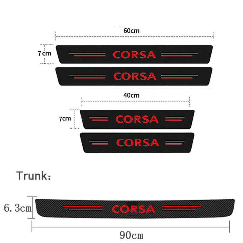 Car Door Threshold Stickers Sill Protective Film Anti Scratch Tape Decals for Opel Corsa Logo Antara Meriva Crossland X Vivaro