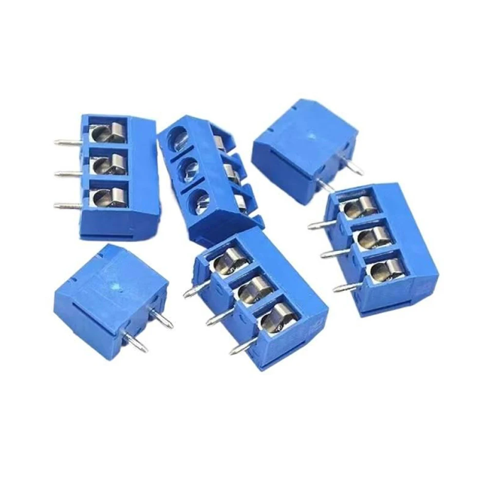 

50PCS Green/Blue 2P/3P/4P Position Terminal Blocks Kit Pitch 5.0mm Straight Pin 2P 3P 4P Screw PCB Terminal Block Connector